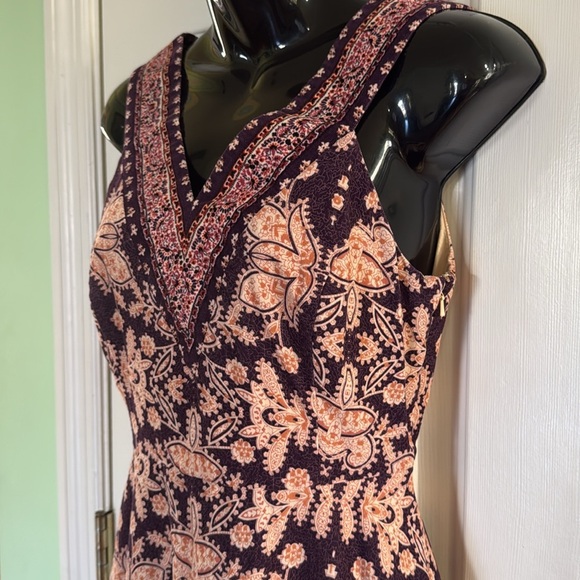 Anthropologie Maeve Purple Soft Corduroy Cotton Court Royal V-Neck Dress Size 0 - Picture 3 of 8